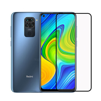 3x gehärtetes 3D Schutzglas mit Rahmen für Xiaomi Redmi Note 9 - schwarz - 2+1 gratis