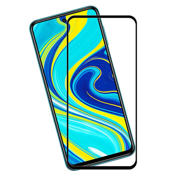 Gehärtetes 3D Schutzglas mit Rahmen für Xiaomi Redmi Note 9S - schwarz