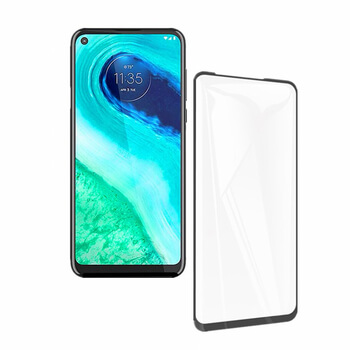 3x Picasee gehärtetes 3D Schutzglas mit Rahmen für Motorola Moto G8 - schwarz - 2+1 gratis