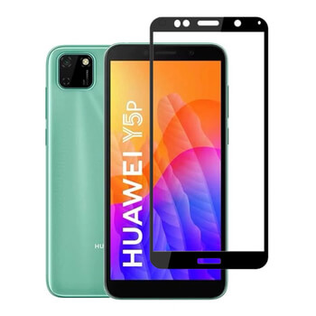 3x gehärtetes 3D Schutzglas mit Rahmen für Huawei Y5P - schwarz - 2+1 gratis