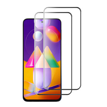 3x gehärtetes 3D Schutzglas mit Rahmen für Samsung Galaxy M31s - schwarz - 2+1 gratis