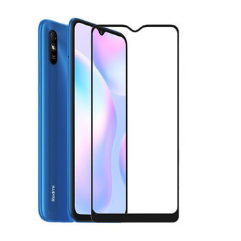 3x Picasee gehärtetes 3D Schutzglas mit Rahmen für Xiaomi Redmi 9A - schwarz - 2+1 gratis