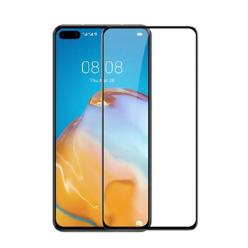 3x gehärtetes 3D Schutzglas mit Rahmen für Huawei P40 - schwarz - 2+1 gratis