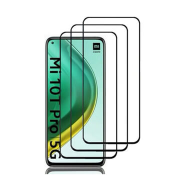 3x Picasee gehärtetes 3D Schutzglas mit Rahmen für Xiaomi Mi 10T Pro - schwarz - 2+1 gratis