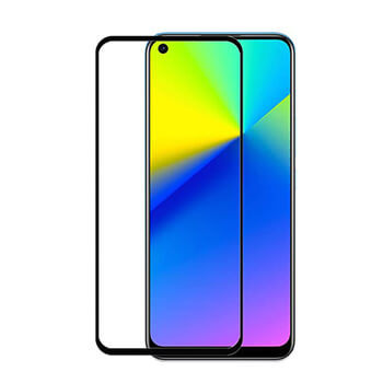 3x gehärtetes 3D Schutzglas mit Rahmen für Realme 7i - schwarz - 2+1 gratis