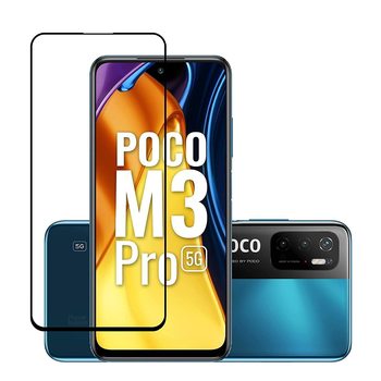 Picasee gehärtetes 3D Schutzglas mit Rahmen für Xiaomi Poco M3 Pro 5G - schwarz