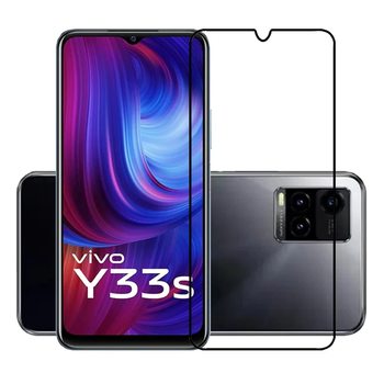 Picasee gehärtetes 3D Schutzglas mit Rahmen für Vivo Y33s - schwarz