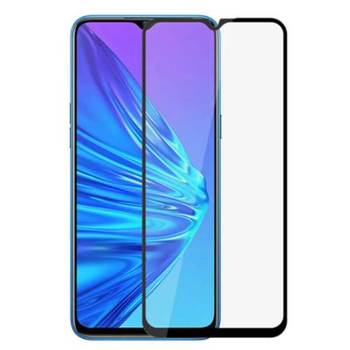 3x Picasee gehärtetes 3D Schutzglas mit Rahmen für Realme 8i - schwarz - 2+1 gratis