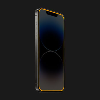 3x Picasee Gehärtetes Schutzglas mit einem im Dunkeln leuchtenden Rahmen für Apple iPhone 12 - Orange