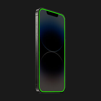 3x Picasee Gehärtetes Schutzglas mit einem im Dunkeln leuchtenden Rahmen für Apple iPhone 12 Pro - Grünn