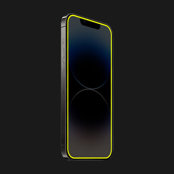 Picasee Gehärtetes Schutzglas mit einem im Dunkeln leuchtenden Rahmen für Motorola Edge 20 - Gelb
