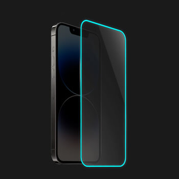 3x Gehärtetes Schutzglas mit einem im Dunkeln leuchtenden Rahmen für Xiaomi Redmi Note 9 - Blau