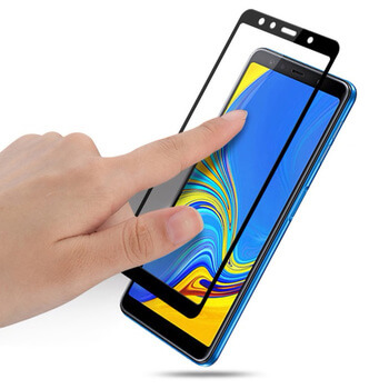 Gehärtetes 3D Schutzglas mit Rahmen für Samsung Galaxy A7 2018 A750F - schwarz