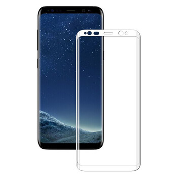 Gehärtetes 3D Schutzglas mit Rahmen für Samsung Galaxy S8+ G955F - weiß