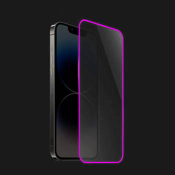 Picasee Gehärtetes Schutzglas mit einem im Dunkeln leuchtenden Rahmen für Honor 8X - Rosa