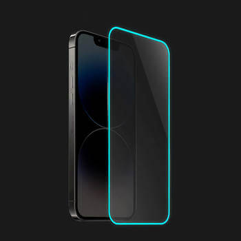 Gehärtetes Schutzglas mit einem im Dunkeln leuchtenden Rahmen für Xiaomi Poco F2 Pro - Blau