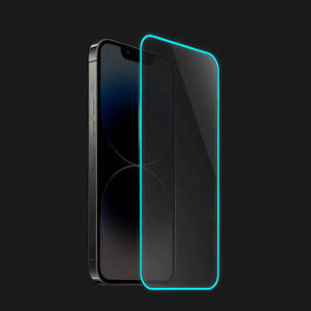 Picasee Gehärtetes Schutzglas mit einem im Dunkeln leuchtenden Rahmen für Honor 9X - Blau