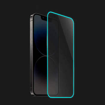 Gehärtetes Schutzglas mit einem im Dunkeln leuchtenden Rahmen für Xiaomi Mi 10 - Blau