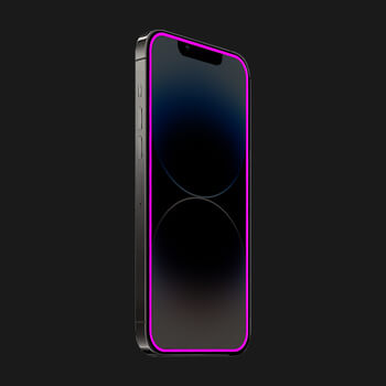Picasee Gehärtetes Schutzglas mit einem im Dunkeln leuchtenden Rahmen für Samsung Galaxy A35 5G A356B - Rosa