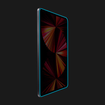 Picasee Gehärtetes Schutzglas mit einem im Dunkeln leuchtenden Rahmen für das Tablet für Apple iPad Pro 11" 2019 (1.gen.) - Blau