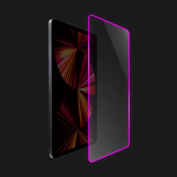 3x Gehärtetes Schutzglas mit einem im Dunkeln leuchtenden Rahmen für das Tablet für Apple iPad mini 2019 (5. gen) - Rosa