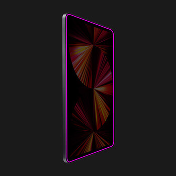 Picasee Gehärtetes Schutzglas mit einem im Dunkeln leuchtenden Rahmen für das Tablet für Apple iPad mini 2021 (6. gen) - Rosa