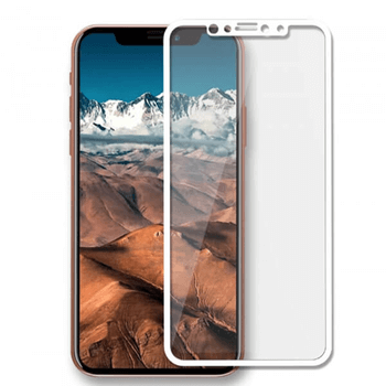 Gehärtetes 3D Schutzglas mit Rahmen für Apple iPhone X/XS - weiß