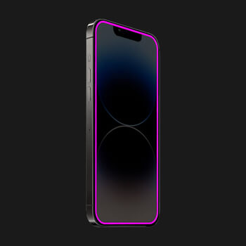 3x Picasee Gehärtetes Schutzglas mit einem im Dunkeln leuchtenden Rahmen für Apple iPhone 16 Plus - Rosa